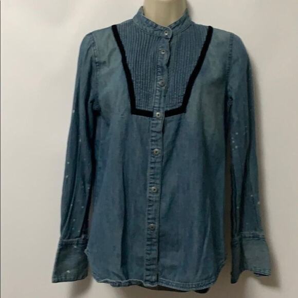 FREE PEOPLE ANTHROPOLOGIE DEMIN SHIRT SIZE…‎ - Picture 1 of 8